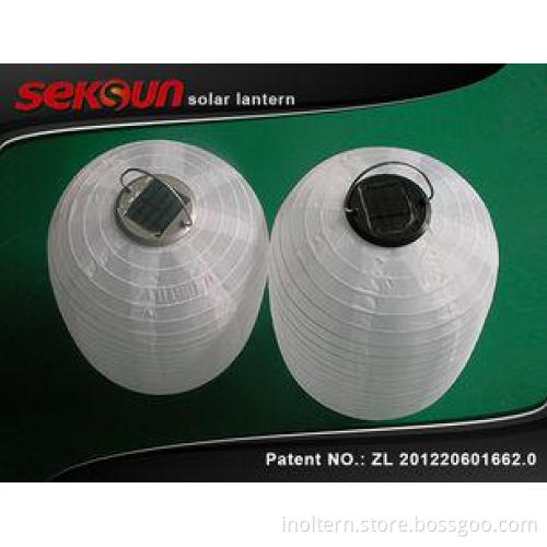 white Automatically Nylon Solar Lantern light for Festival